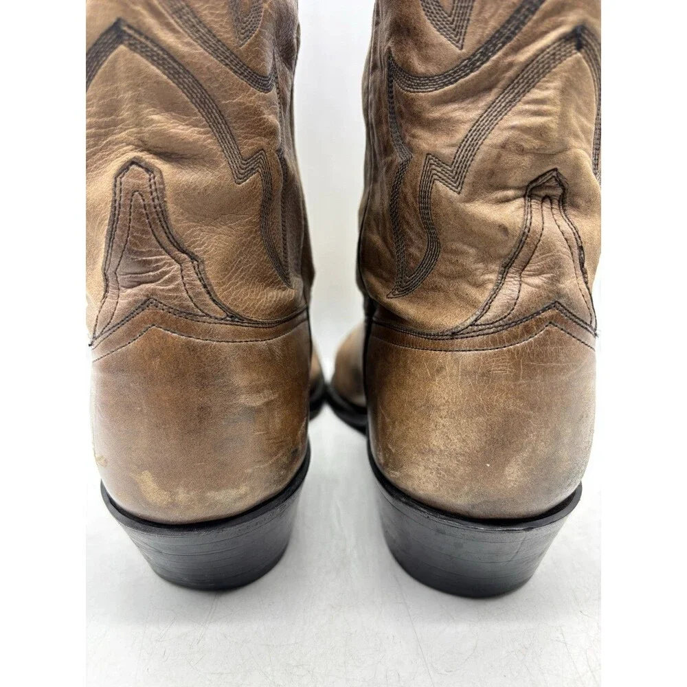 LUCCHESE WESTERN COWBOY BOOTS MENS SZ 9.5 D DANCEHALL RANCH RODEO MADE in USA
